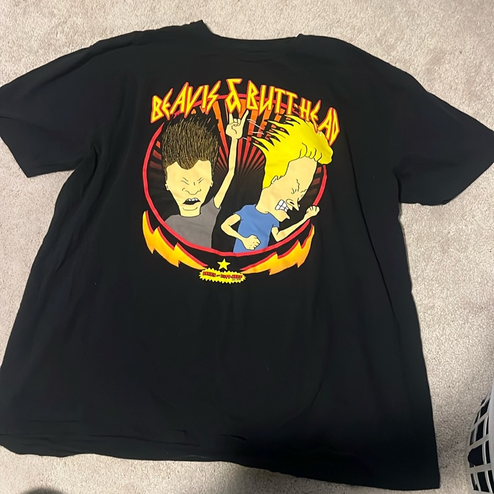 Size XL Beavis & Butt-Head black graphic tee shirt